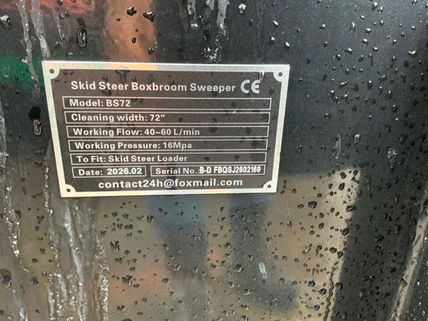 Unused 72" Skid steer road sweeper / collector box 389870904