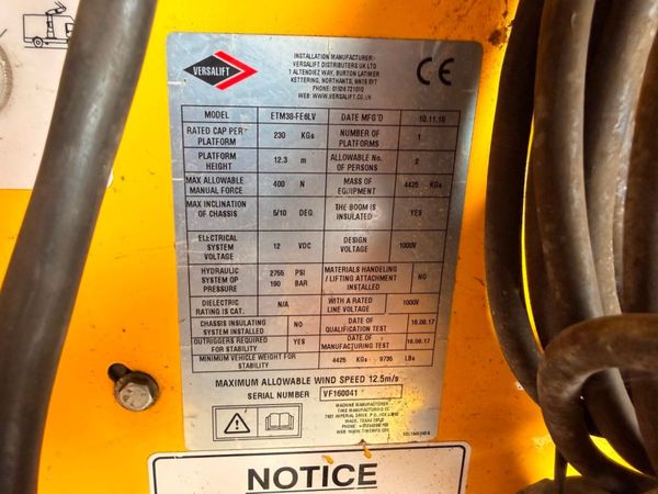 Iveco Daily CHERRY PICKER BOOM HOIST 389968028