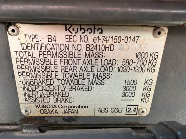 Kubota B2410 Compact Tractor... 24Hp ...1,946 hour 390309979
