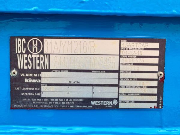 1500 litre western fuel bowser with adblue compart 390309902