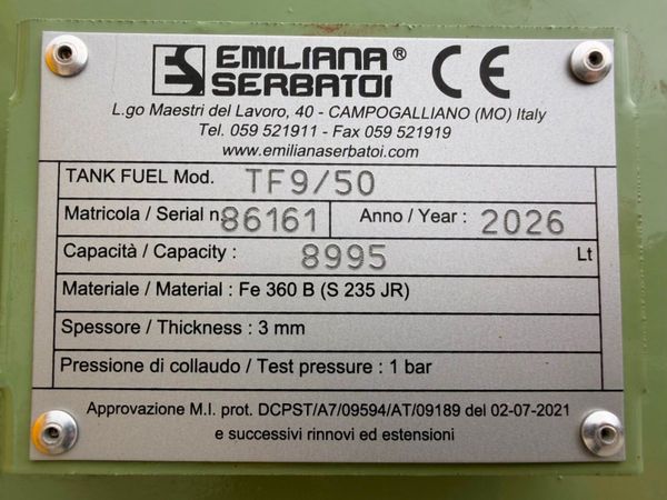 NEW ... 9000 litre diesel fuel bowser storage tank 391782262