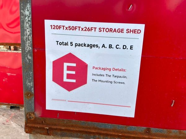 120FT x 50FT x 26FT STORAGE SHED  6,000 SQ Ft 392008917