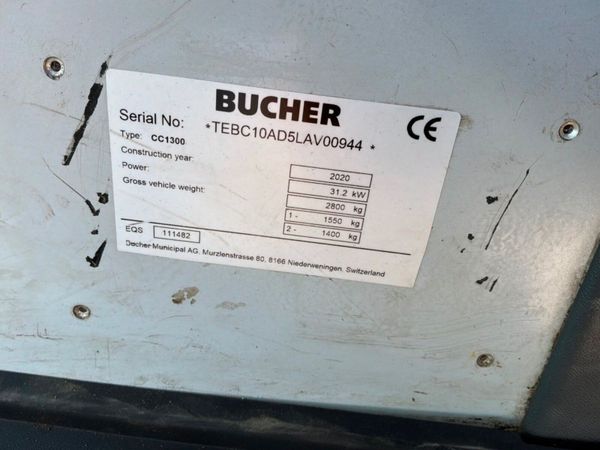 2020 bucher Cc1300 City road sweeper.....2026 hour 392151600