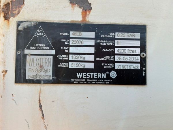 Western 4200 litre fuel storage / delivery bowser. 392504834