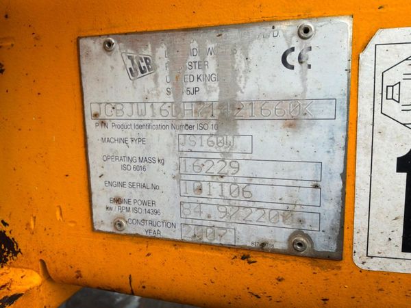 2007 JCB JS 160 rubber duck / wheeled excavator..1 393339089