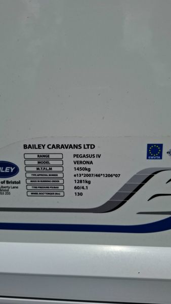 Bailey Pegasus Verona Fixed Bed Caravan 4 Berth 393581197