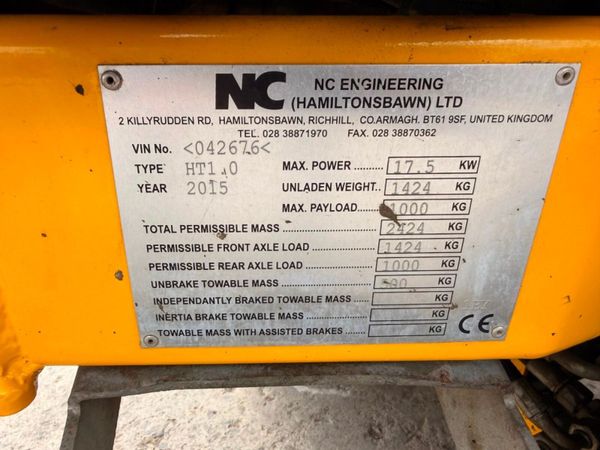2015 NC 1 TON HI TIP SITE DUMPER ...1,497 hrs 394268926