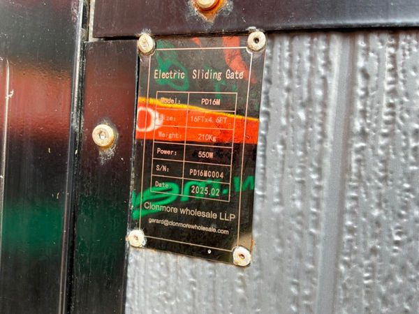 New / unused 16ft composite electric sliding gate. 395482374