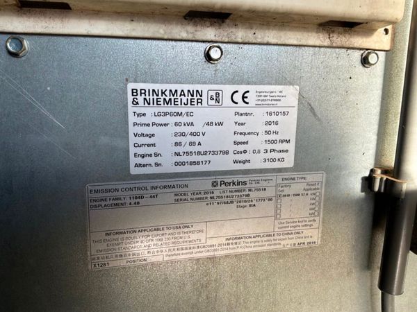 60kva Containerised Perkins generator / genset.... 397028344