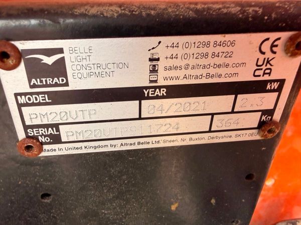 2021 Belle Altrad ...PM20 Cement Mixer .....SPARES 398260278