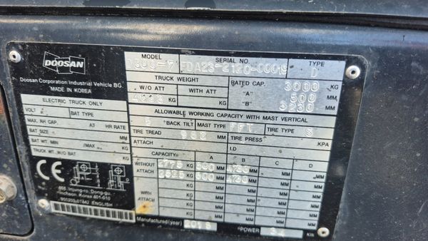 Doosan forklift 399413317